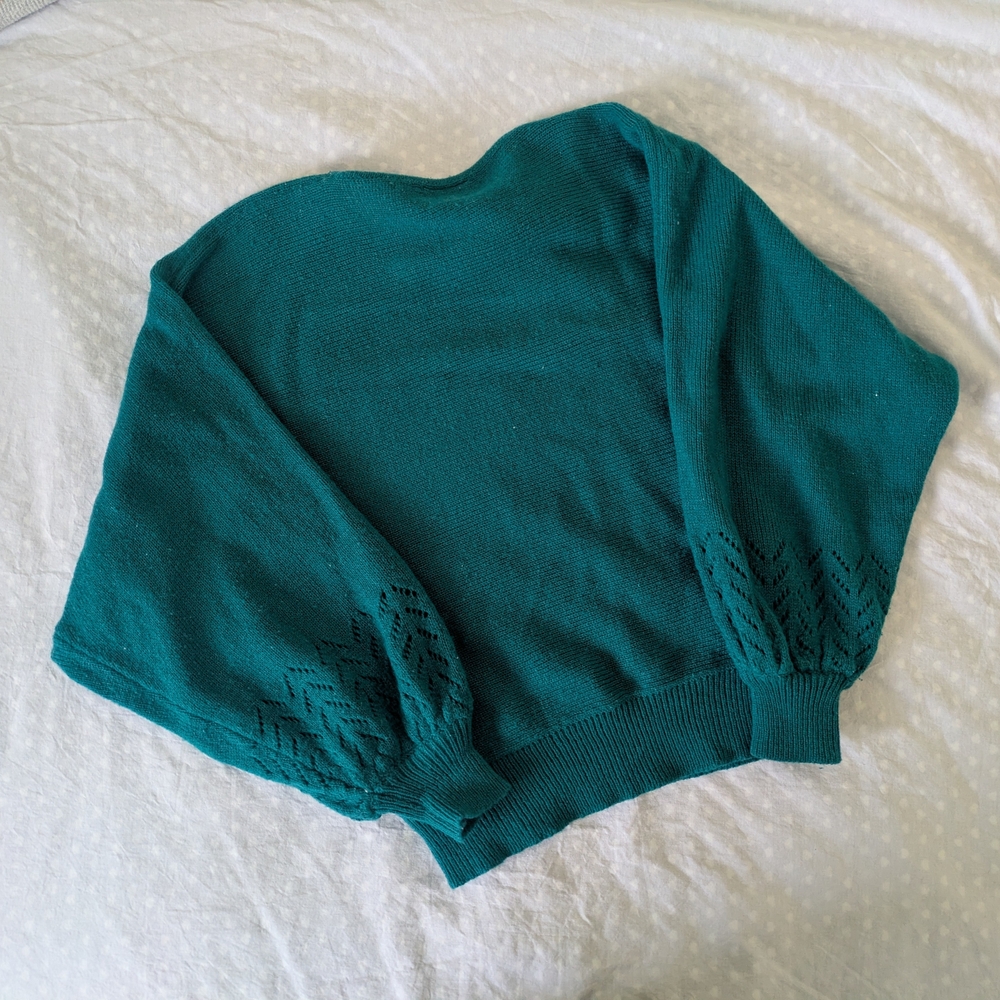 Teal Diamond Pattern Sweater - Picture 5 of 5